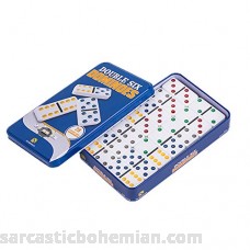 YH Poker Double 6 Color Dot Dominoes with tin Box B07KYBRY3K